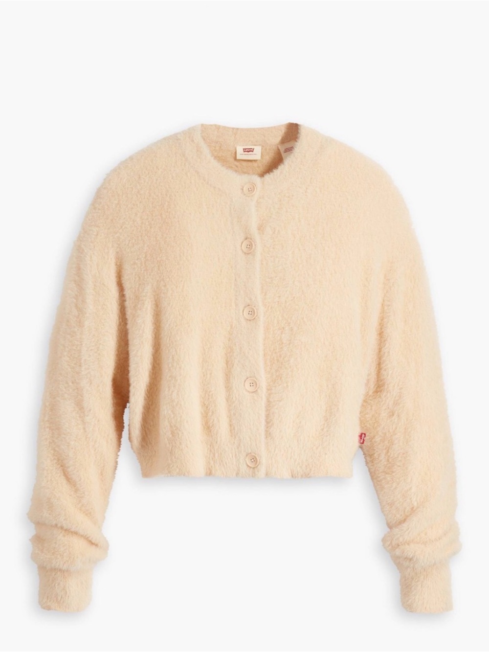 Levi's Cream Fuzzy Button-Front Teddy Jacket